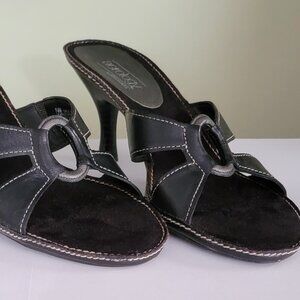 Aerology by Aerosoles Circle Up Black Women's Heeded Sandal Size 7.5M Worn Twice